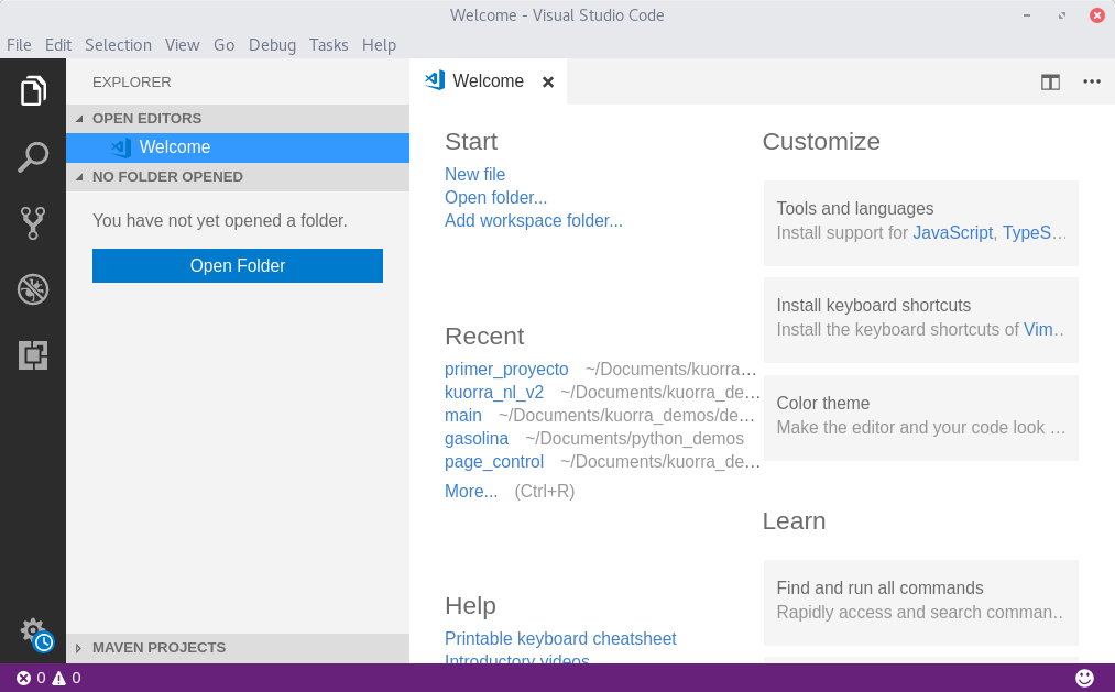 Imagen 5: Editor Visual Studio Code.